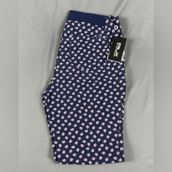 RLX Ralph Lauren Womens Golf Pants Floral Print Blue Nylon